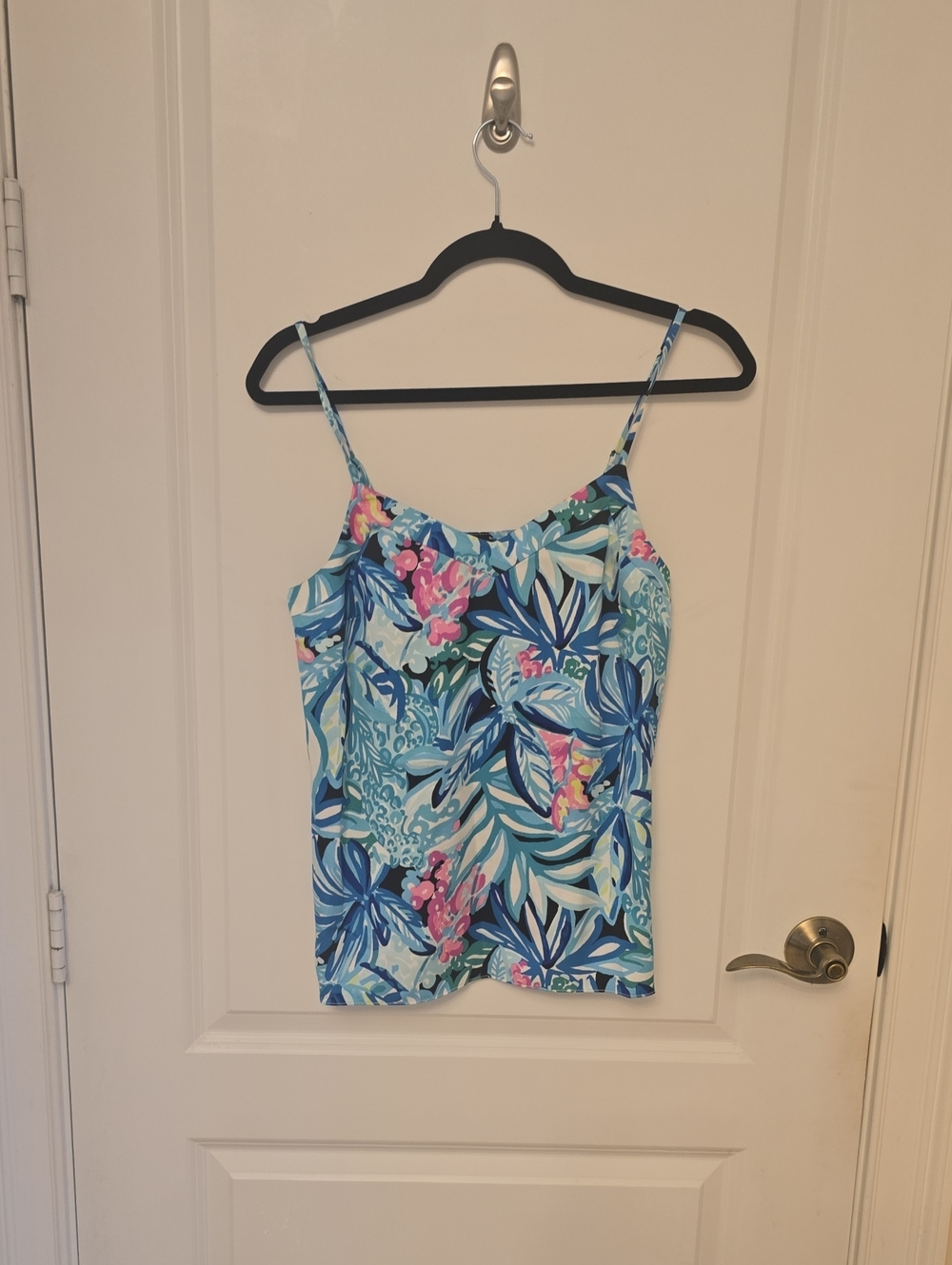 Lilly Pulitzer Blue Floral Spaghetti Strap Camisole
